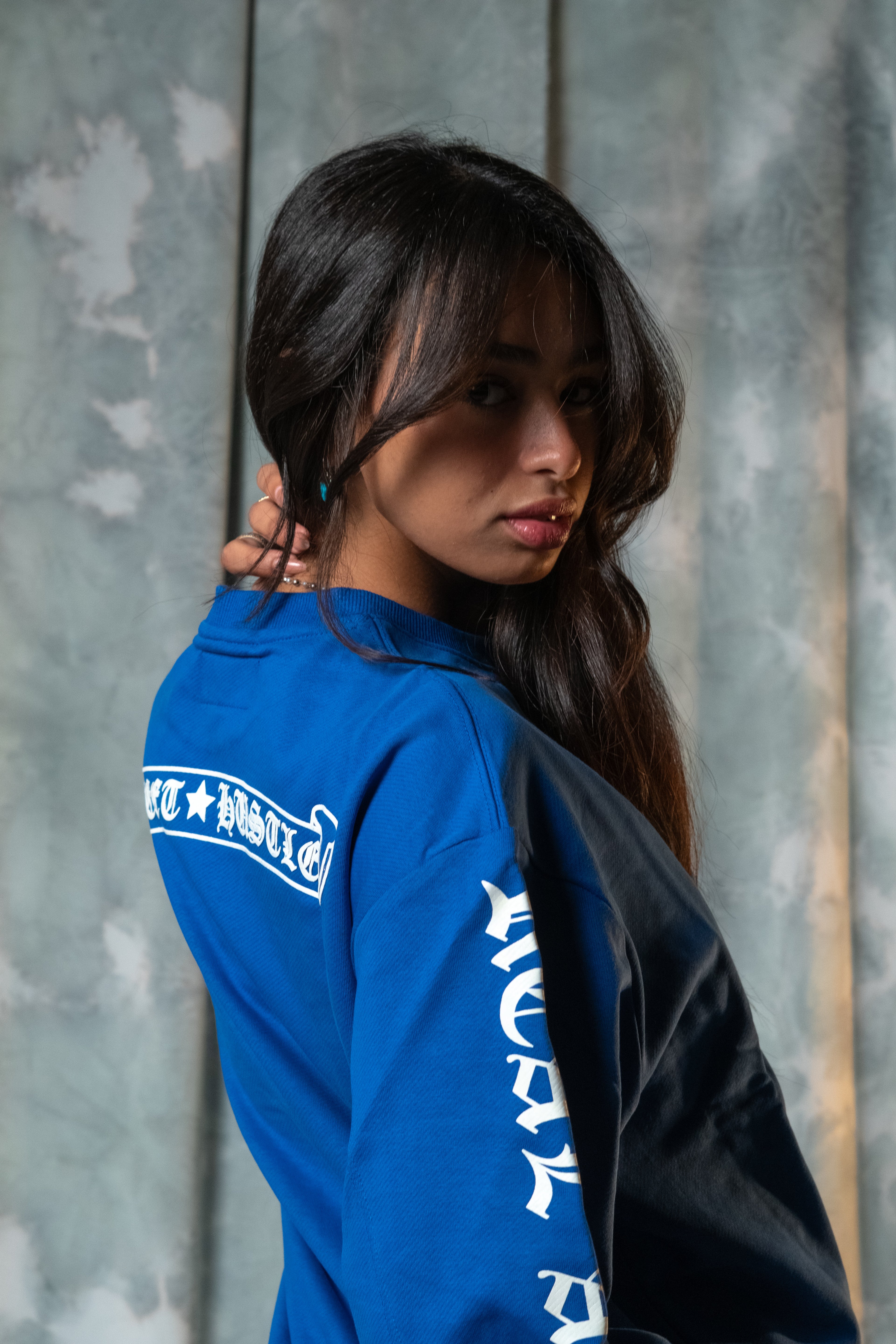 Blue street hustler crewneck
