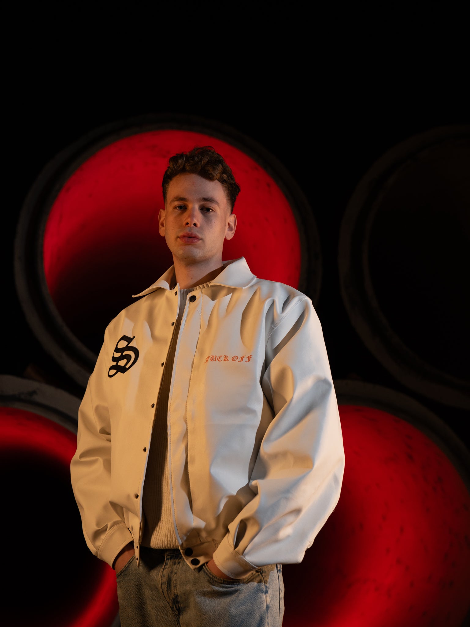 White hustla jacket
