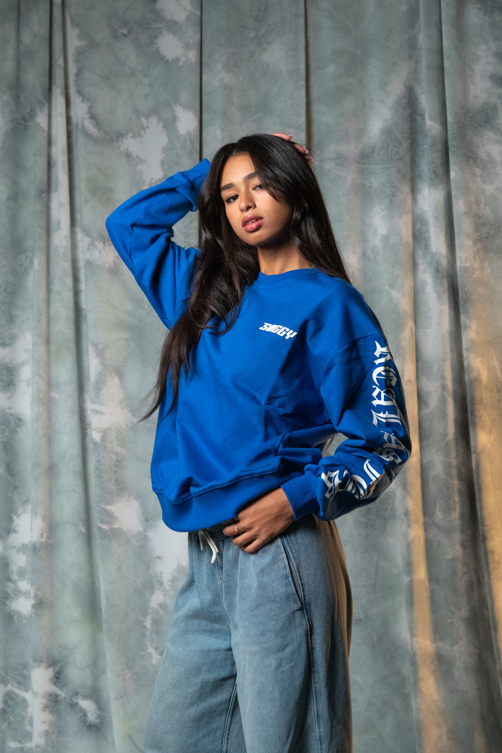 Blue street hustler crewneck